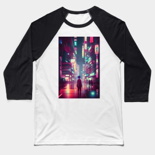 Boy Tokyo Neon Anime Japan Rainy Night Street Vibes <3 Baseball T-Shirt